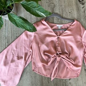Pink Kimono Sleeve Blouse Topshop
